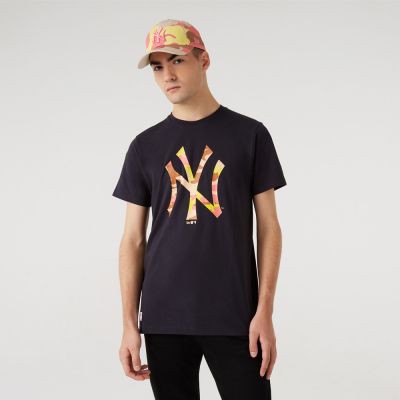 New Era Mlb Camo New York Yankees Navy - Noir - T-shirt à manches courtes