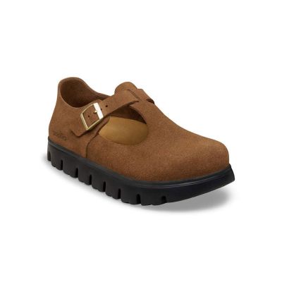 Birkenstock Paris Chunky Suede Leather Narrow Fit Dark Tea - Marron - Sandales Birkenstock Paris Chunky Suede Leather Narrow Fit Dark Tea - Marron - Sandales