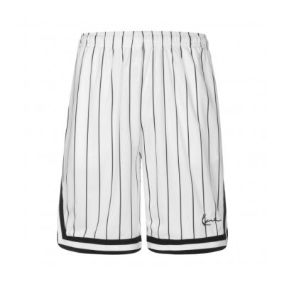 Karl Kani Small Signature Pinstripe Mesh Shorts white/black - Blanc - Shorts