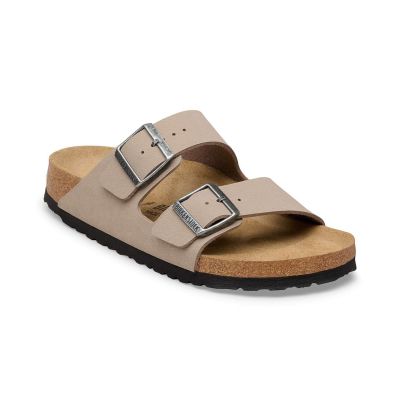 Birkenstock Arizona Birkibuc Regular Fit Gray Taupe - Marron - Sandales Birkenstock Arizona Birkibuc Regular Fit Gray Taupe - Marron - Sandales