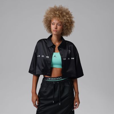 Jordan Flight Women's Woven Top Black - Noir - T-shirt à manches courtes Jordan Flight Women's Woven Top Black - Noir - T-shirt à manches courtes