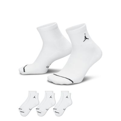 Jordan Everyday Elevated Ankle Socks (3 Pairs) White - Blanc - Chaussettes Jordan Everyday Elevated Ankle Socks (3 Pairs) White - Blanc - Chaussettes