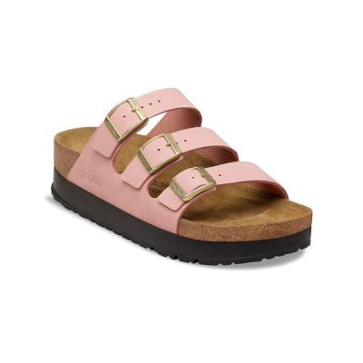 Birkenstock Florida Flex Platform Nubuck Leather Narrow Fit Pink Clay - Rose - Sandales Birkenstock Florida Flex Platform Nubuck Leather Narrow Fit Pink Clay - Rose - Sandales