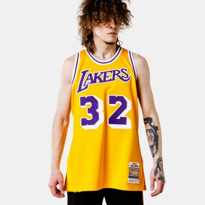Mitchell & Ness Authentic Jersey Los Angeles Lakers Magic Johnson Yellow - Jaune - Jersey