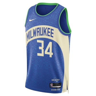 Nike Dri-FIT NBA Milwaukee Bucks Giannis Antetokounmpo City Edition 23/24 Swingman Jersey - Bleu - Jersey