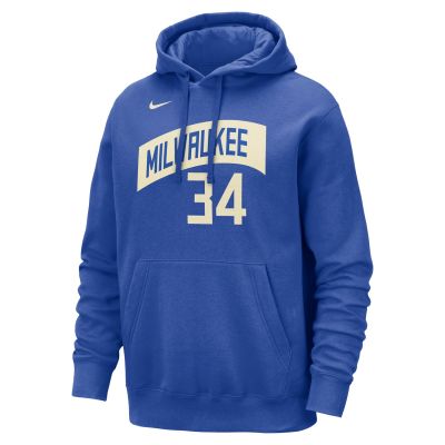 Nike NBA Milwaukee Bucks Giannis Antetokounmpo City Edition Club Hoodie - Bleu - Hoodie