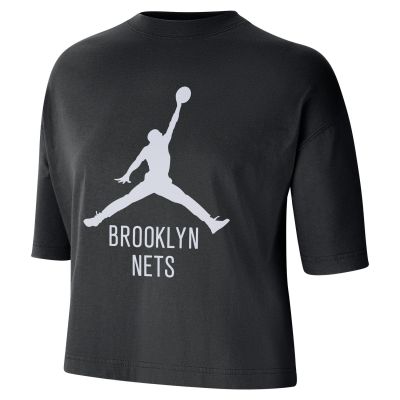 Jordan NBA Brooklyn Nets Essential Boxy Wmns Tee - Noir - T-shirt à manches courtes