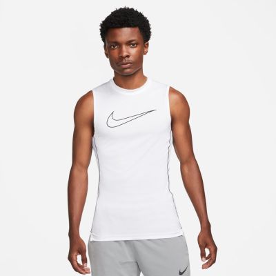 Nike Pro Dri-FIT Tight Fit Sleeveless Top White - Blanc - T-shirt à manches courtes