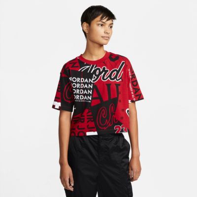 Jordan Heritage All-over Printed Wmns Tee - Rouge - T-shirt à manches courtes