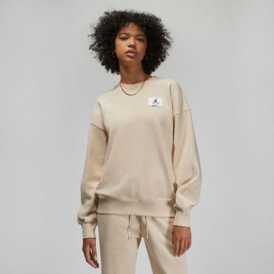 Jordan Essentials Wmns Fleece Crew Sweatshirt Sanddrift - Marron - Hoodie