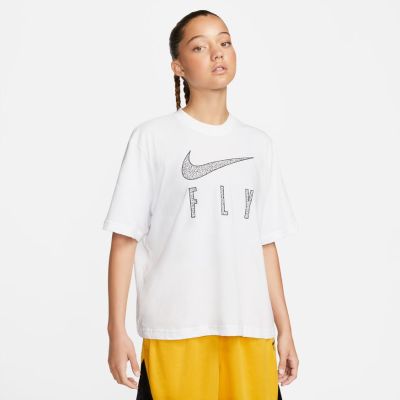 Nike Dri-FIT Swoosh Fly Wmns Boxy Tee - Blanc - T-shirt à manches courtes