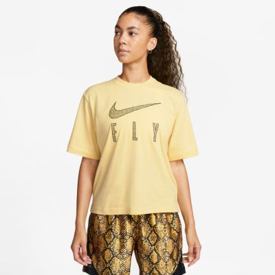Nike Dri-FIT Swoosh Fly Wmns Boxy Tee - Jaune - T-shirt à manches courtes
