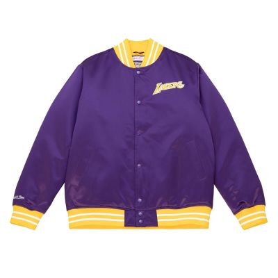 Mitchell & Ness LA Lakers Heavyweight Satin Jacket Purple - Mauve - Veste