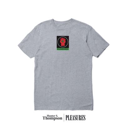 Pleasures Badge Tee Heather Grey - Gris - T-shirt à manches courtes