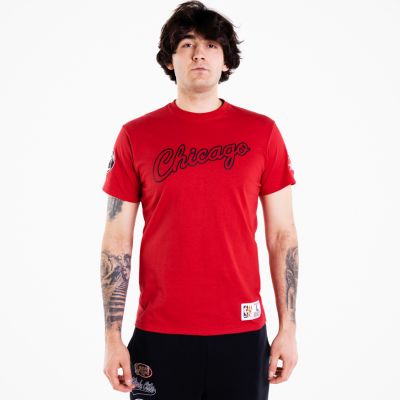 Mitchell & Ness Champ City S/S Chicago Bulls Tee - Rouge - T-shirt à manches courtes