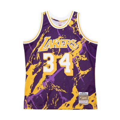 Mitchell & Ness NBA Los Angeles Lakers Shaquille O'Neal Team Marble Swingman Jersey - Mauve - Jersey
